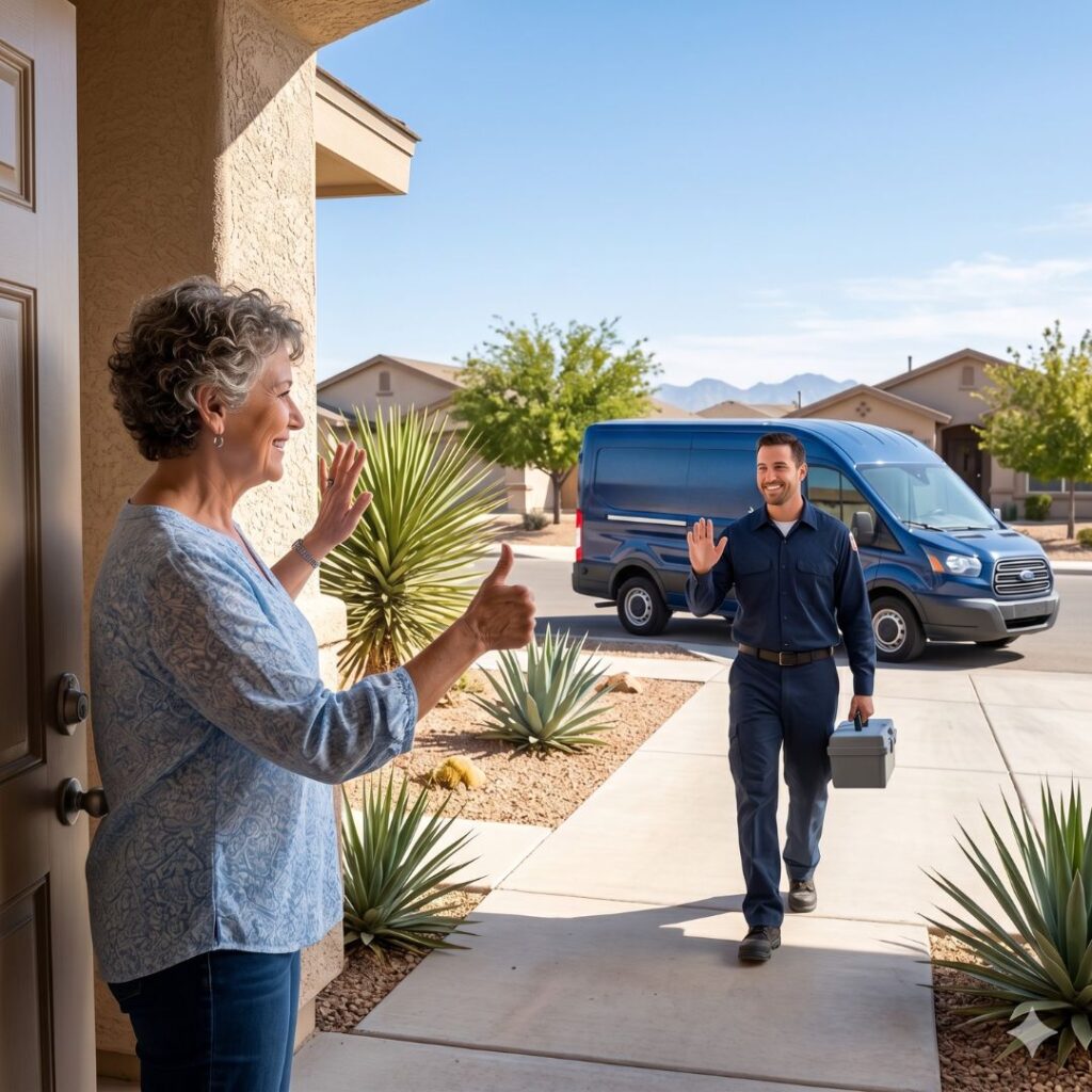 Satisfied El Paso customer after receiving professional hvac maintenance from Kings Aire.